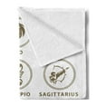 thumbnail image 2 of Astrology Soft Flannel Fleece Blanket, Classic Zodiac Chart Astrologicy Signs Stiylish Constellation Art Lllustration, Cozy Plush for Indoor and Outdoor Use, 60" x 80", White Sepia, by Ambesonne, 2 of 5