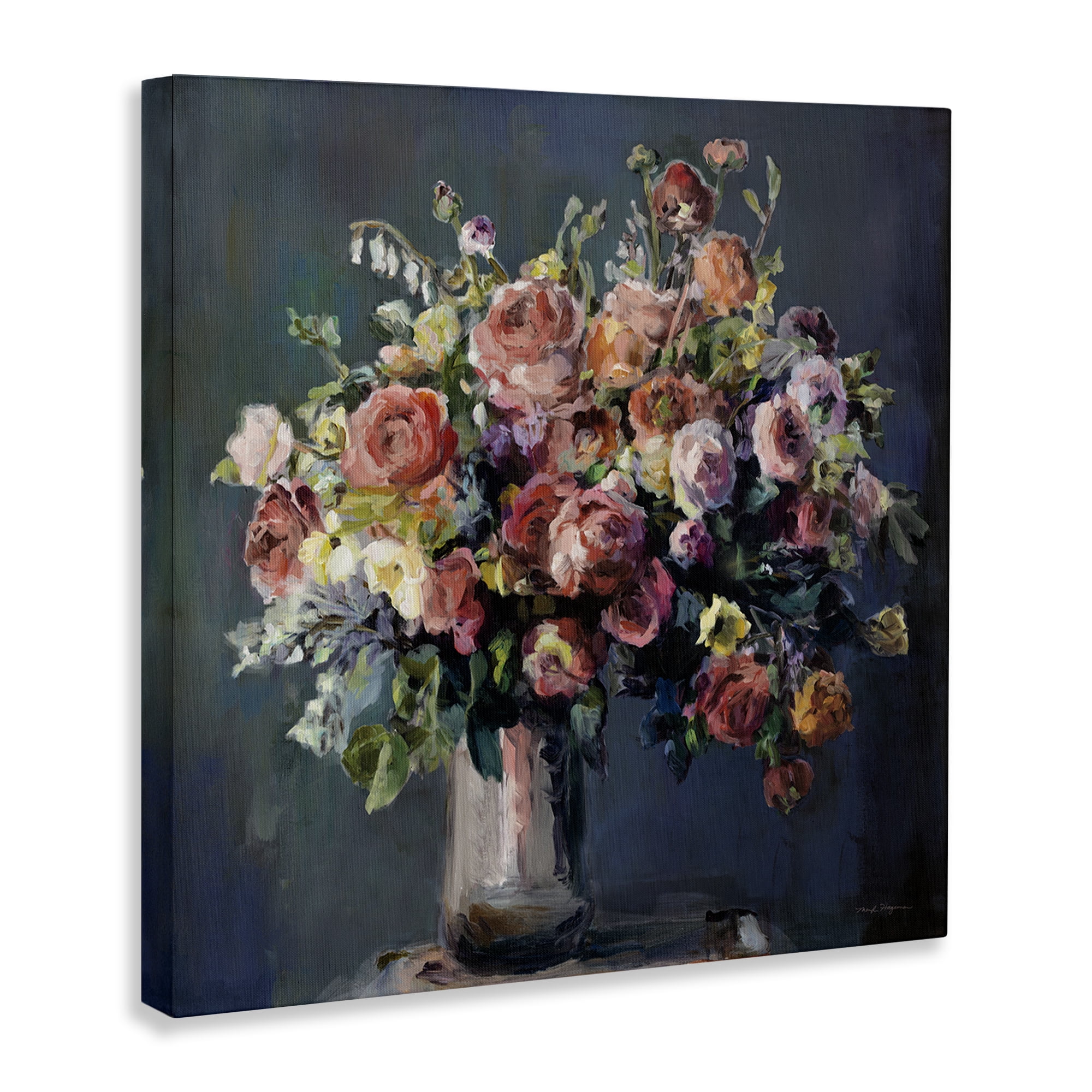 Stupell Industries Abundant Dark Bouquet Botanical & Floral Painting Gallery Wrapped Canvas Art Print Wall Art, 24 x 24