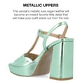 thumbnail image 4 of Journee Collection Womens Parson Metallic Vegan Leather Platform Sandals, 4 of 7