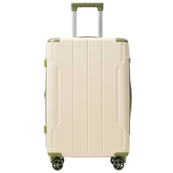 MAYEERTY 24" Expandable ABS Hard Shell Checked Luggage with TSA Lock Double Spinner Wheels Extra Storage Suitcase