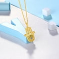 thumbnail image 6 of Hamsa Necklace 925 Sterling Silver 18K Gold Plated Blue Evil Eye Hand of Fatima Pendant Men Women Amulet Jewelry Gift Hipunk, 6 of 7