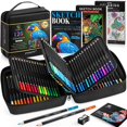 thumbnail image 1 of 136 PCS Pencil Crayons Set for Adult Coloring Books, 120 Colored Pencils with 3-Color Sketchbook, Coloring Book, Sketchbook, Sharpener, Soft Core Col, 1 of 8