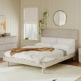 thumbnail image 6 of Solid and Stable Modern Concise Style Solid Wood Grain Platform Bed Frame, Queen (Stone Gray), 6 of 7