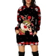 thumbnail image 4 of Vestido de noche de punto con estampado de árbol de Navidad para mujer, vestido de fiesta con capucha, moda de otoño, holgado, Sexy, Mini Festival, ropa femenina, 4 of 5