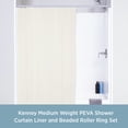 thumbnail image 2 of Kenney® Medium Weight PEVA Shower Curtain Liner and Beaded Roller Ring Set, 70" W x 72" H, Cream, 2 of 8