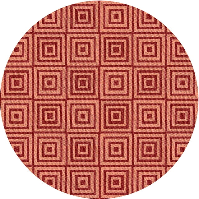 Ahgly Company Tapis d'Intérieur Rond Lavable en Machine Cône de Construction Transitionnel Orange, 7 Pieds Rond
