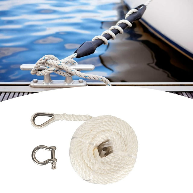 75FT Double Braid Nylon Boat Dock Lines 1565 Lbs Breaking Force Mooring Rope For Berthing Towing Hoisting