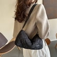 thumbnail image 4 of Bolso acolchado para mujer, bolso bandolera con cremallera, bolso de compras moderno (negro), 4 of 8