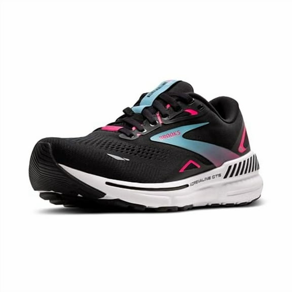 Brooks Women’s Adrenaline GTS 23 GTX Waterproof Supportive Running Shoe - Black/Knockout Pink/Aqua - 8 Medium