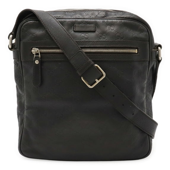 Pre-Owned GUCCI Diamante Shoulder Bag in Black Leather 201448
