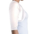 thumbnail image 2 of Fashion Secrets Junior's Sheer Chiffon Bolero Shrug Jacket Cardigan 3/4 Sleeve (X Small, White), 2 of 2