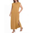 thumbnail image 4 of Cueply Women's Plus Size Maxi Dresses Casual Split Long Sleeveless Dress for Women with Pockets, 4 of 7