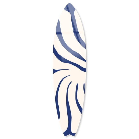 Notoriart Abstract Floral Stamp Surfboard II Acrylic Wall Art Die-Cut Coastal Modern High-Gloss Home Decor, 15" x 60"