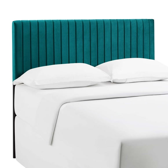 Keira Tête de Lit en Velours de Performance Double/grand Lit - Sarcelle
