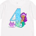 thumbnail image 4 of Inktastic Fourth Birthday Mermaid Girls Long Sleeve Toddler T-Shirt, 4 of 5