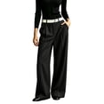 thumbnail image 2 of Smsaxvxz Womens Baggy Fashion Dress Pants Lightweight Pleated Wide Leg Pants Casual Loose Trousers Black 3XL, 2 of 8