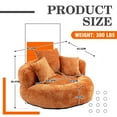 thumbnail image 6 of MOONMISS Chenille Upholstered Durable Comfort Lounger Bean Bag Lazy Sofa with Three Pillows-Orange, 6 of 6