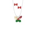 thumbnail image 2 of Delight Jewelry Goldtone Squirrel Christmas Kiss Charm Necklace and Stud Earrings, 2 of 4