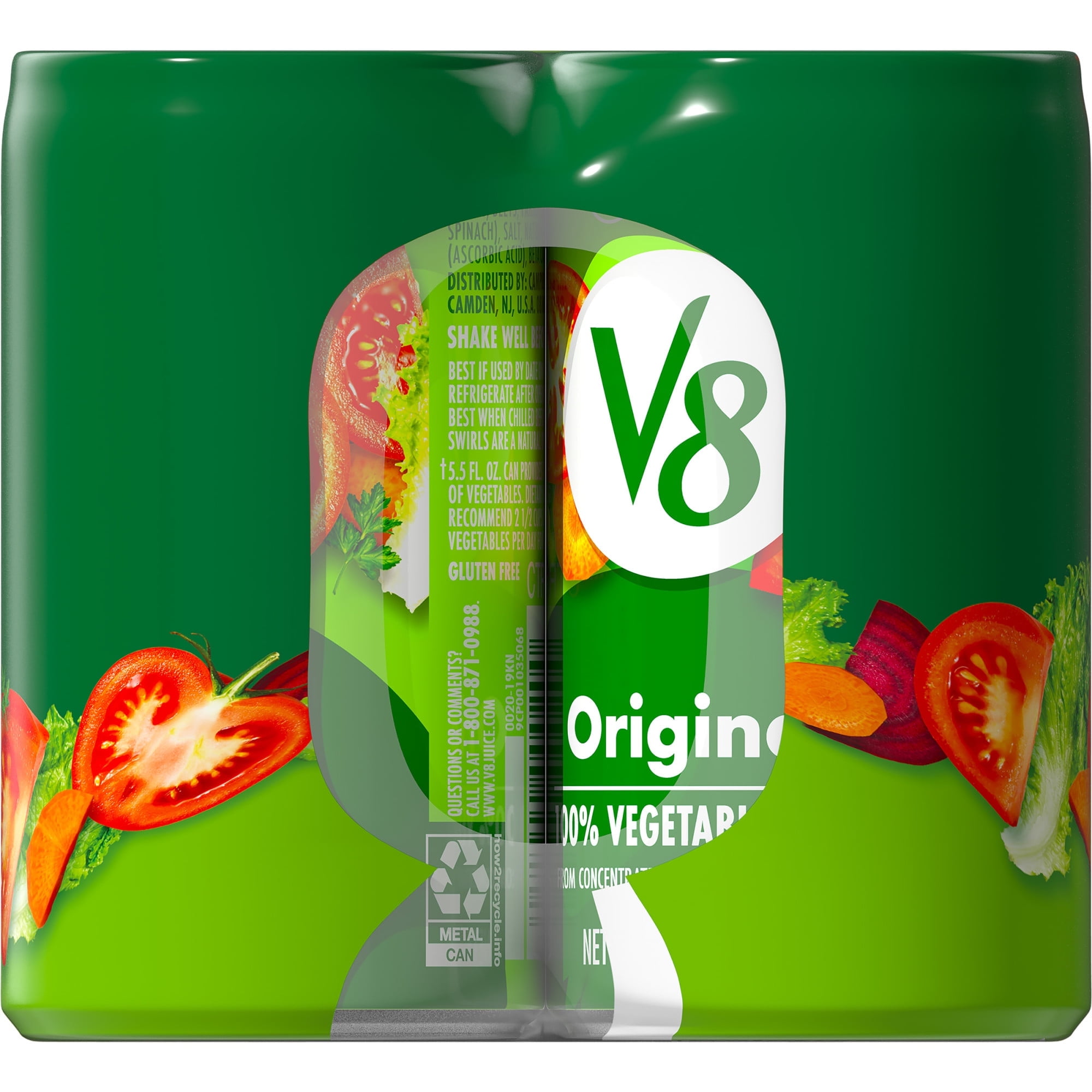 (2 pack) V8 Original 100% Vegetable Juice, 5.5 fl oz Can, 8 Count