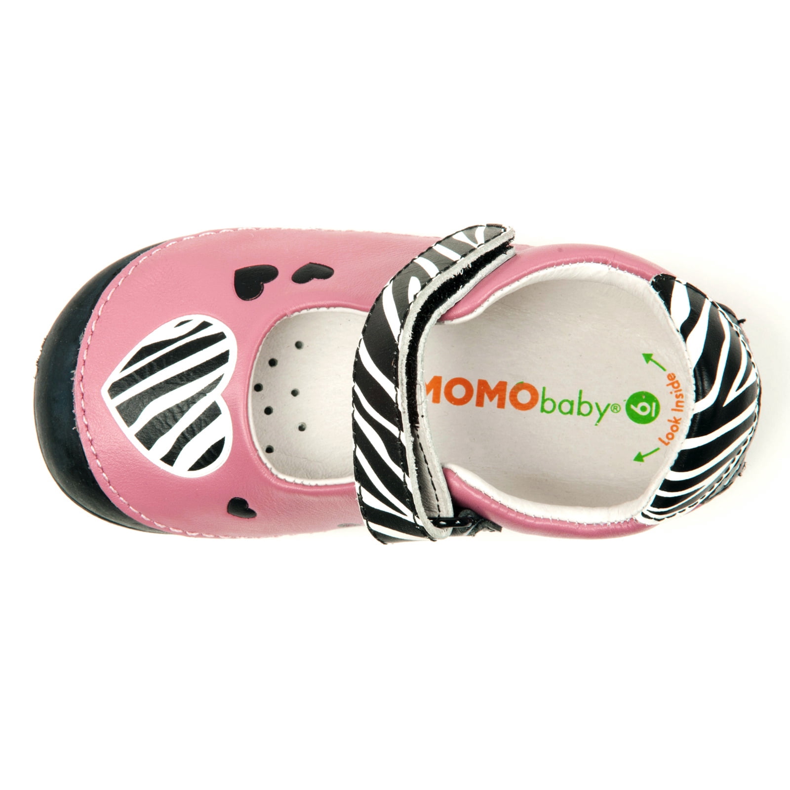Momo Baby Girls First Walker Toddler Zebra Hearts Mary Jane
