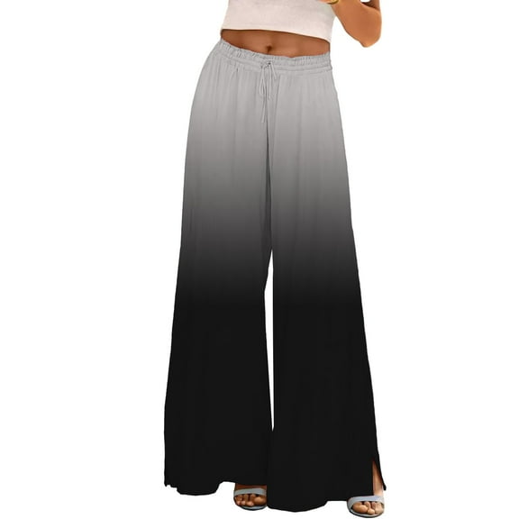 ZHENHONG Casual Pants for Women Womens Wide Leg Palazzo Pants Boho Floral 2025 Summer Beach Culottes Flowy Casual Trousers For Vacation