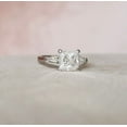 thumbnail image 3 of SOLITAIRE JEWELS 3.00CT Princess & Tapered Baguette Cut Three Stone Moissanite Engagement Ring Solid 18k White Gold, 18k White Gold Solitaire Ring, 3 of 6