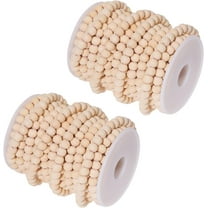 33 Feet Christmas Wood Bead Garland Wooden Bead Garland for Christmas Tree Natural Wood Bead Wood Garland for Table Wall Hanging Christmas and Holiday Decorations White 1set