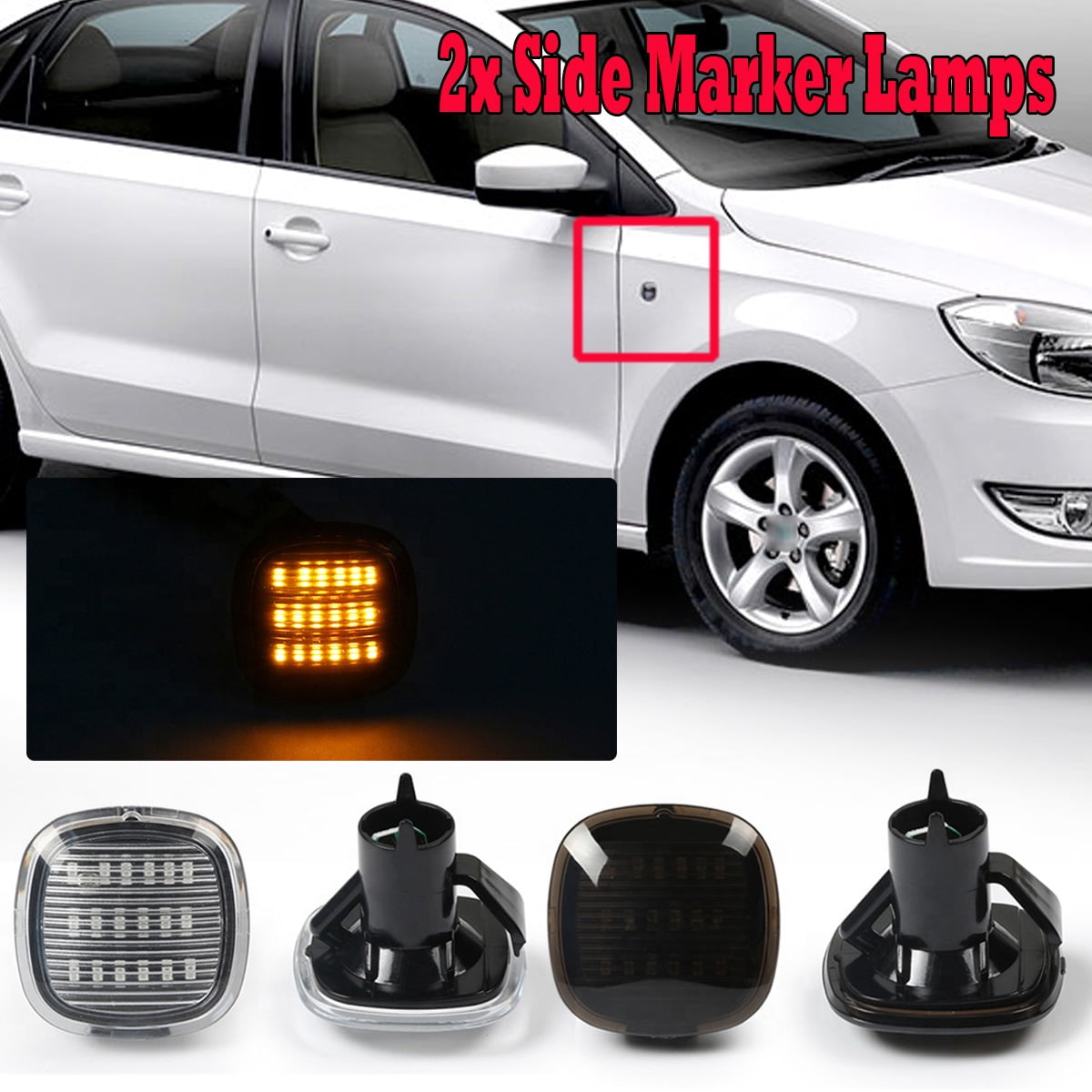2pcs LED Side Marker Indicators Light for AUDI A3 A4 A8 SKODA Fabia