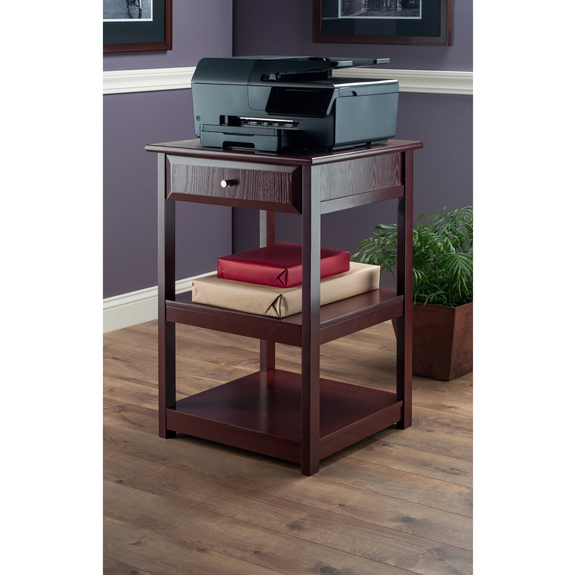 Winsome Wood LISO Druckertisch Aus Massivholz - Ständer Für All-in-One-Drucker, Ca. 52x52x79 Cm