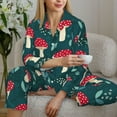 thumbnail image 6 of Haiem Amanita Mushroom Pattern Women’s Long-sleeve Sleepwear,Sleepwear Set,2-piece Loungewear Set,Soft PJs Comfy Nightwear with Pockets-XX-Large, 6 of 7