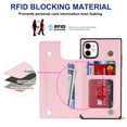 thumbnail image 3 of Allytechgroup PU Leather Wallet Case for iPhone 15, Flip Folding Case with RFID Blocking Card Slots Zipper Pocket Kickstand Detachable Handstrap Magnetic Shockproof Purse Case, Pink, 3 of 8