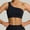 Black, variant on AEXTO YOGA Butterluxe Womens One Shoulder Sports Bra - Sleeveless One Strap Low Impact Asymmetrical Workout Yoga Tops full chest sports bra