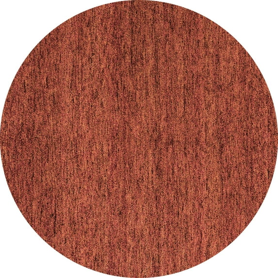 Ahgly Company Indoor Round Abstract Orange Modern Area Rugs, 7' Round
