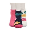 thumbnail image 4 of Wonder Nation Girls Flower Icon Cozy Ankle Socks, 3-pack, Size Medium (Shoe Size 10.5-4), 4 of 6