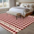 thumbnail image 5 of Farmhouse Berry Washable Area Rug 8 x 10 ft Red Buffalo Plaid American Country Rustic, Soft Non Slip Rugs Stain Repellent Indoor Felt Carpet for Living Dining Room Bedroom Home Office, 5 of 9