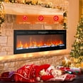 thumbnail image 5 of Lumiparty 50" Electric Fireplace with Remote Control & Alexa/WiFi, Smart Wall Mount/in Wall Recessed Insert Electric Fireplace, 12 Realistic Ember Color/Flame, 1500W Heater, 5 of 8
