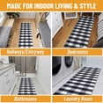 thumbnail image 4 of Ottomanson Extra Long Runner Rug 1'10.5" x 29' – Non-Slip Low Pile Hallway Carpet, Buffalo Plaid Black/White, 4 of 8