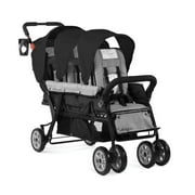Foundations Compass Trio Triple Stroller, 3-Seat Tandem with UV Canopies and Reclining Seats, Black