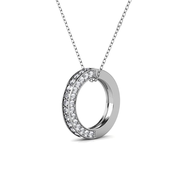 Cate & Chloe Viviana 18k White Gold Plated Necklace with Swarovski Crystals for Women, Gift for Her