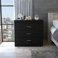 thumbnail image 5 of FM Furniture Cambridge Modern 3-Drawer Wood Bedroom Dresser in Black, 5 of 7
