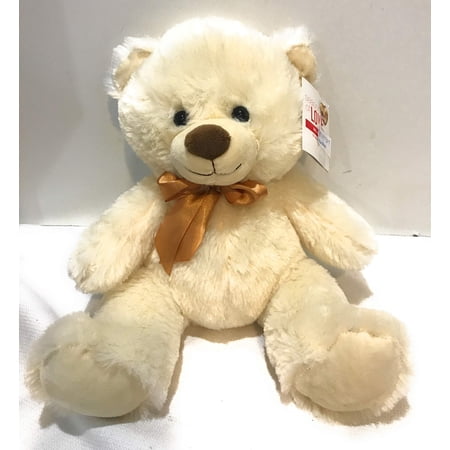 Classic 12 Cream Teddy Bear with Bronze Ribbon