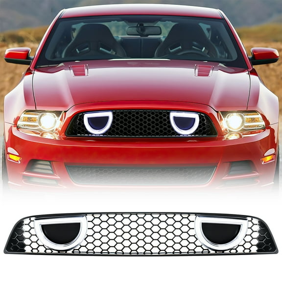 AMERICAN MODIFIED Grille for 2013-2014 Ford Mustang GT V6, MatteBlack