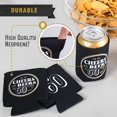 thumbnail image 6 of Cheers and Beers to 60 Years Beer Can Coolers - 60th Birthday Party Decorations & Supplies (Black & Gold) | Perfect Men Anniversary Gifts Coolers Set for Parties (12 Pack) - by Prazoli, 6 of 9