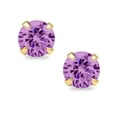 thumbnail image 1 of Precious Stars 14K Yellow Gold Round-cut 6mm CZ June Birthstone Earring Safety Screwback Studs, 1 of 2