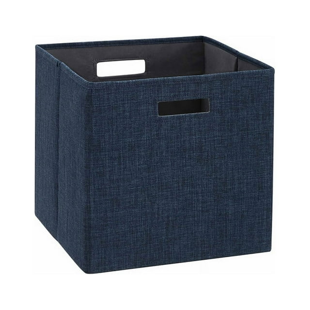 Linon Lane Pack de Deux Bacs de Rangement en Tissu Bleu Marine