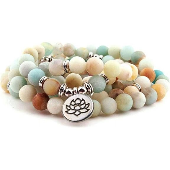 Women Men 108 Pcs Mala Beads Wrap Bracelet Necklace Yoga Charm Bracelet Natural Gemstone Jewellery