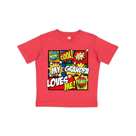 

Inktastic My Grandpa Loves Me Superhero Gift Toddler Boy or Toddler Girl T-Shirt
