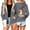 Dark Gray, variant on Edvintorg Fall Jackets for Women Plus Size Christmas Printed Long Sleeve Zip up Hooded Fleece Coat with Pocket Women's Clothes Gray M-3XL