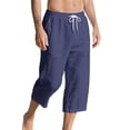 thumbnail image 5 of Chiccall Men's Casual Shorts Below Knee Length 3/4 Capri Pants Drawstring Pockets Elastic Waist Beach Yoga Shorts, 5 of 8