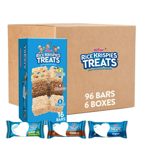 Rice Krispies Treats Variety Pack Chewy Marshmallow Snack Bars, Kids Snacks, 6.13 lb, 96 Count
